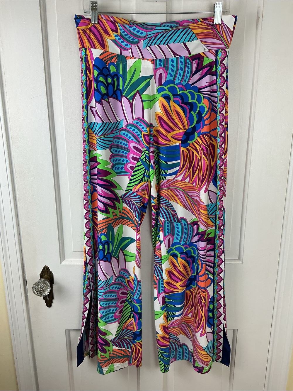 Trina Turk Paradise Plume Swim Spa Coverup Pants Tropical Beachy
